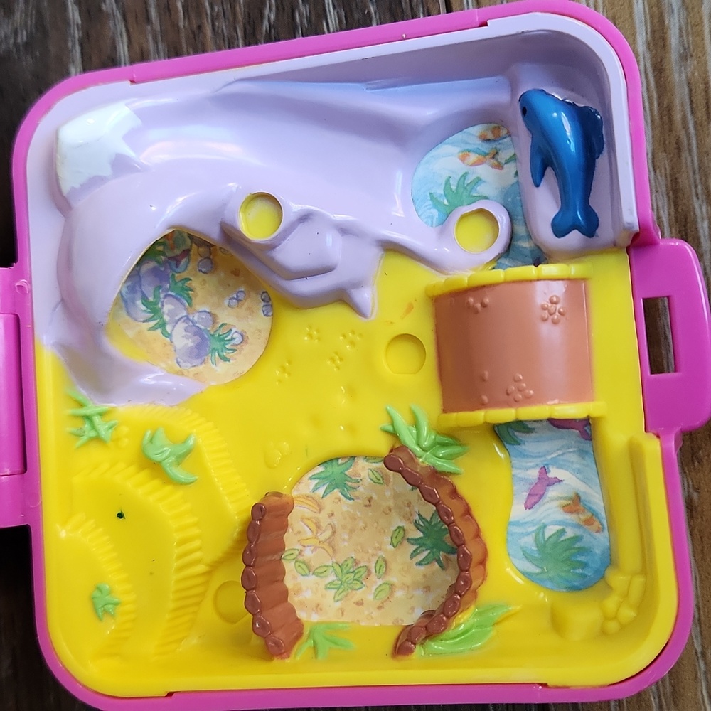 Polly Pocket Wild Zoo World Pink Square Compact Elephant Polar Bear Monkey - Picture 7 of 9